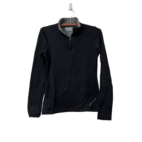 Under Armour Womens Black Cold Gear Fitted 1/4 Zip Pullover Sweater Size Small - Picture 1 of 8